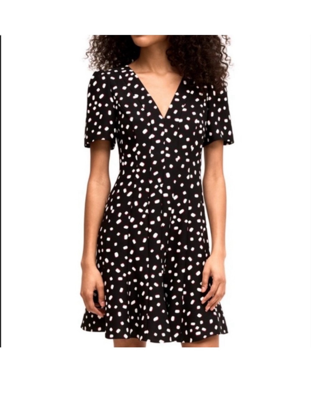 Kate Spade New York Mallow Dot Black Crepe Dress